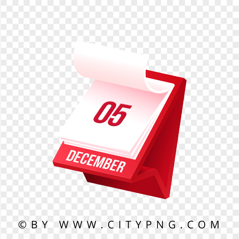 5th December Month 3D Calendar Icon