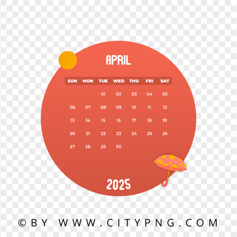 April 2025 New Year Monthly Calendar Date | Citypng