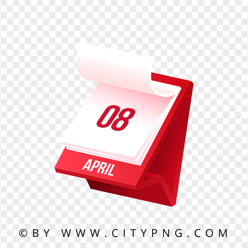 April 8th Day 3D Calendar Icon | Citypng