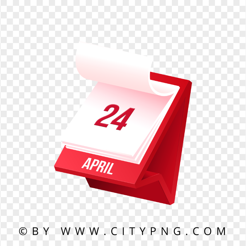 April 24th Day 3D Calendar Page Icon Citypng