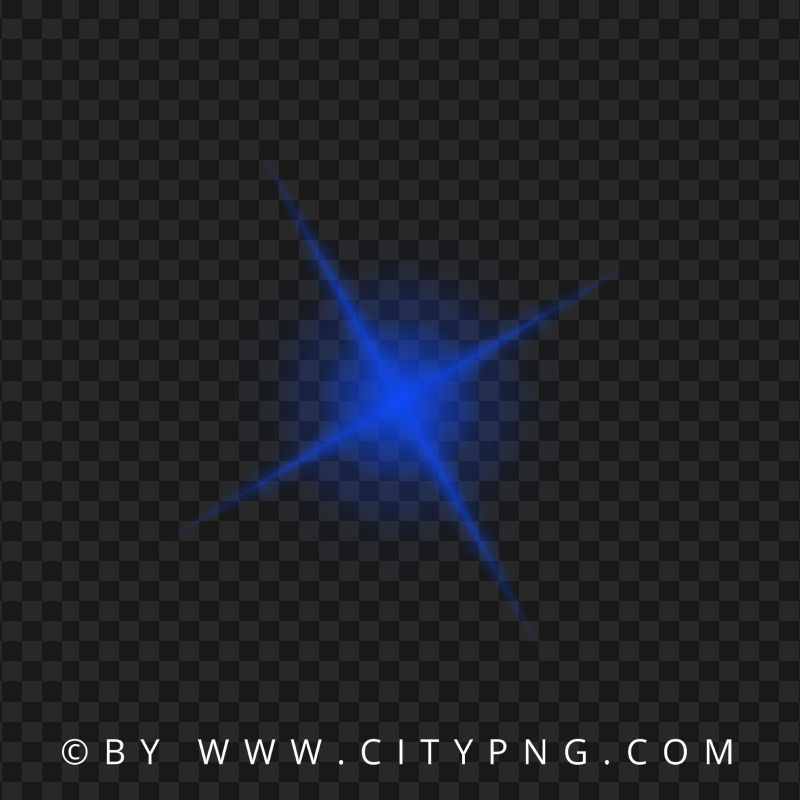 Blue Star Glowing Light Effect Transparent PNG