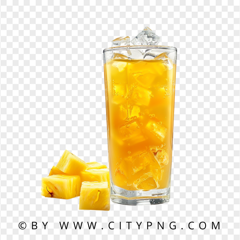 Cup Of Cold Pineapple Fruit Drink