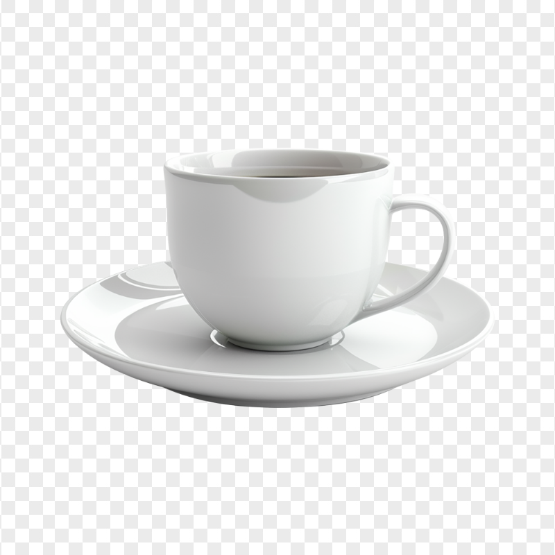 Transparent PNG Front View Of White Cup & Saucer