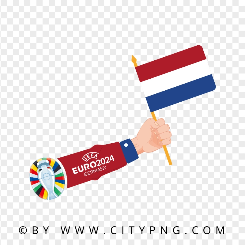 Euro 2024 Arm Waving with The Netherlands Flag