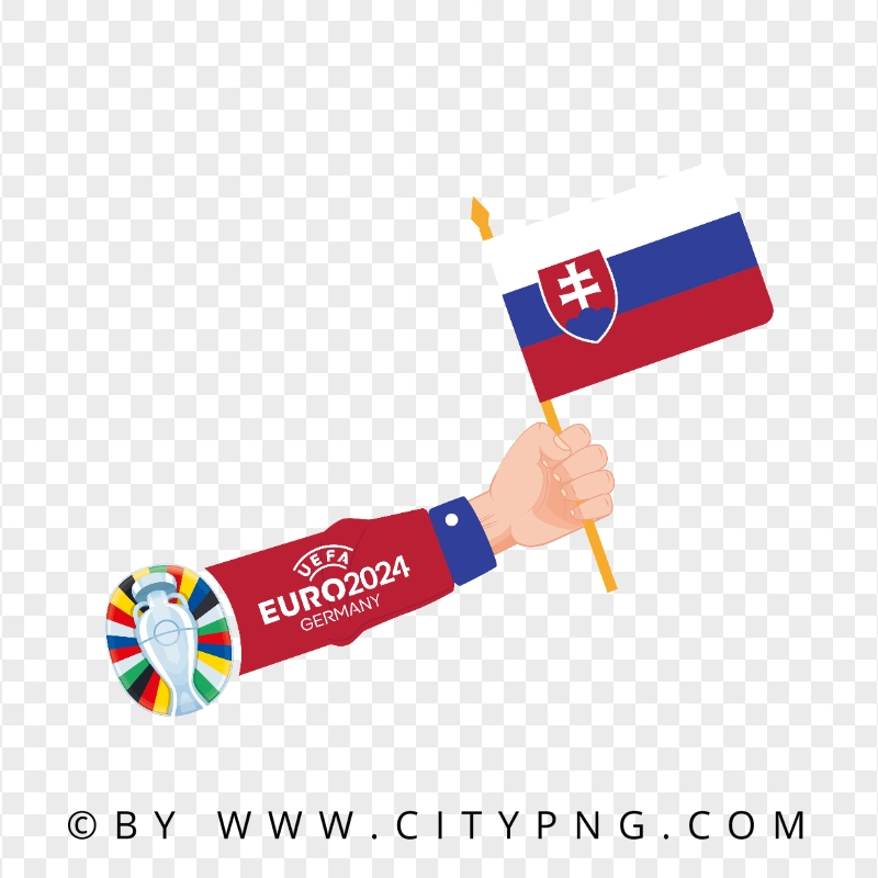 Euro 2024 Cup National Flag of Slovakia