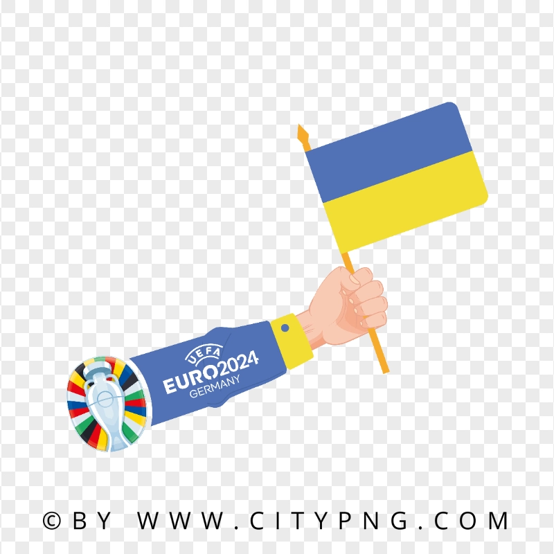 Euro 2024 Cup National Flag of Ukraine