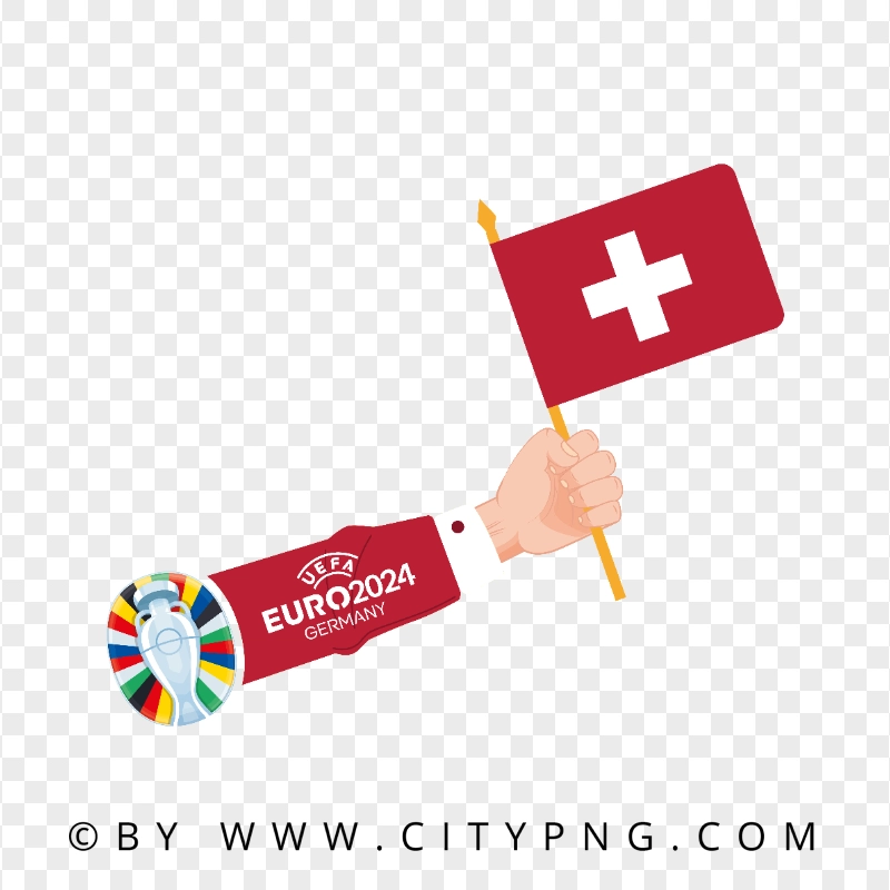 Euro 2024 Flag of Switzerland in Hand