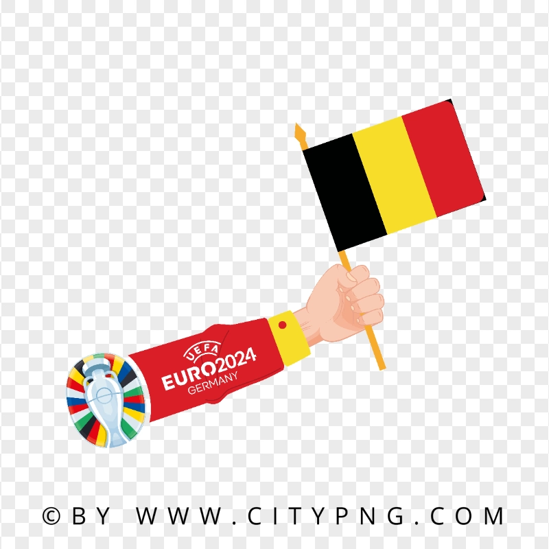 Euro 2024 Hand Holding Belgium Flag