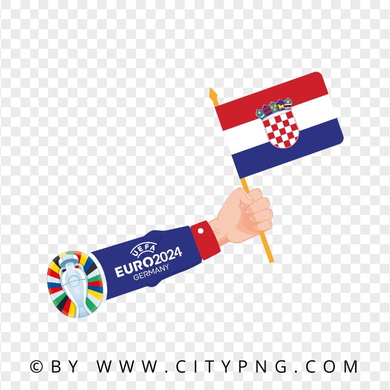 Euro 2024 Hand Holding Croatia Flag