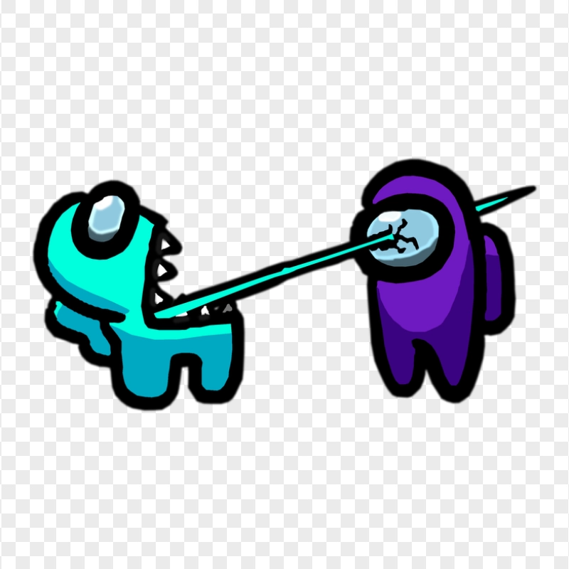 HD Among Us Crewmate Cyan Character Kill Purple PNG