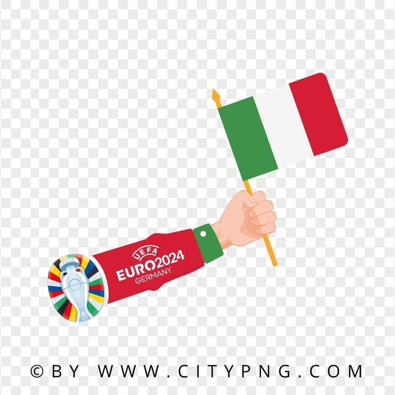 Euro 2024 Arm Waving with The Italy Flag