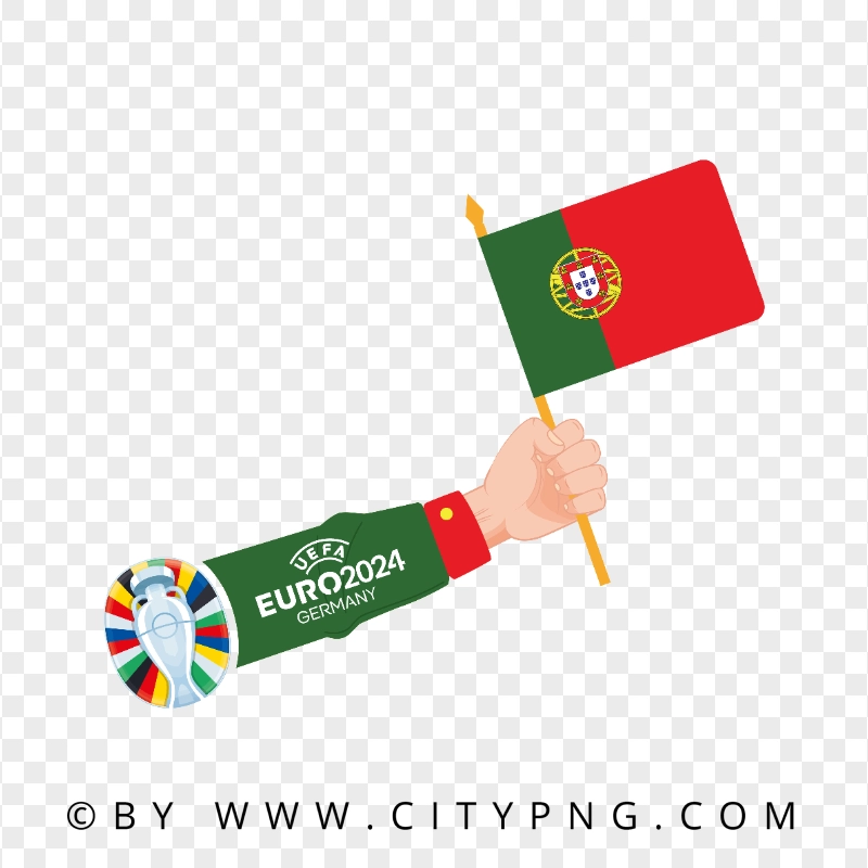Euro 2024 Arm Waving with The Portugal Flag