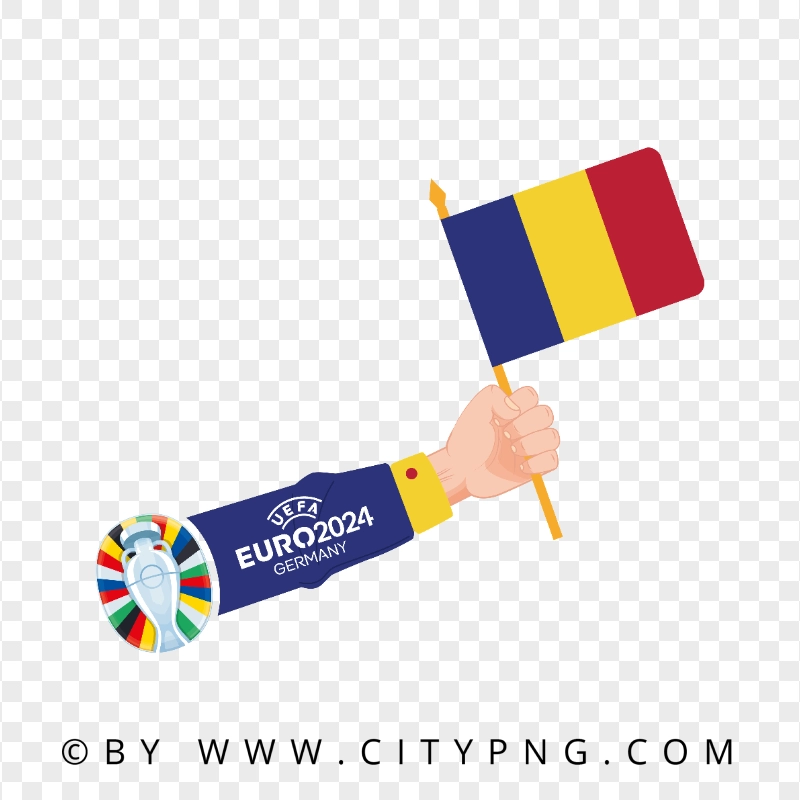 Euro 2024 Cup National Flag of Romania