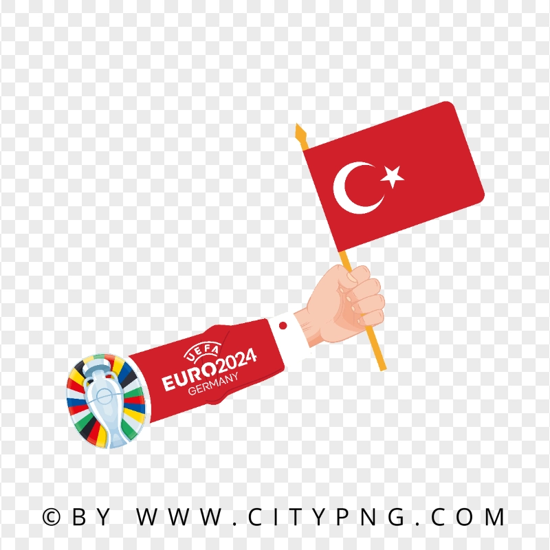 Euro 2024 Flag of Turkey in Hand