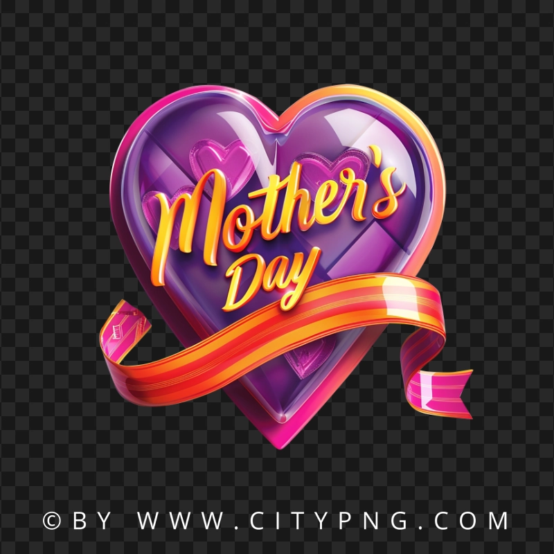 Mother's Day 3D Glossy Heart Design
