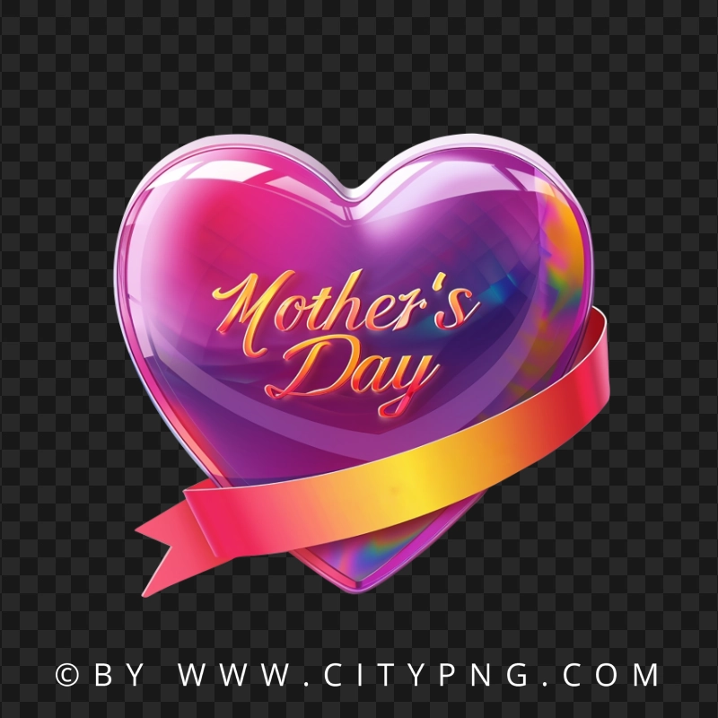Mother's Day Cute Heart Glossy Effect