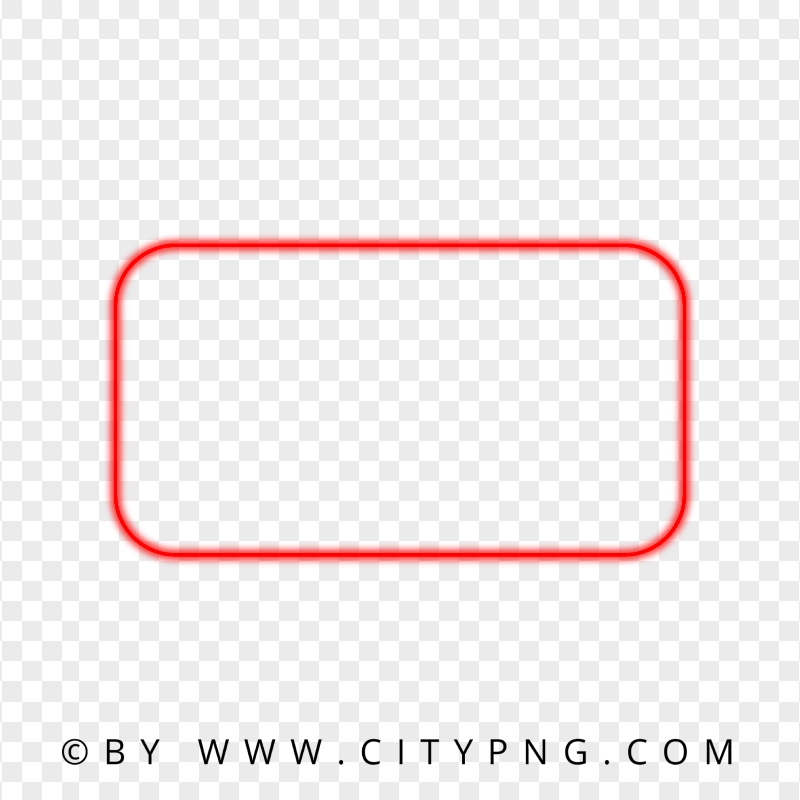 Rectangle Red Neon Frame Transparent Background