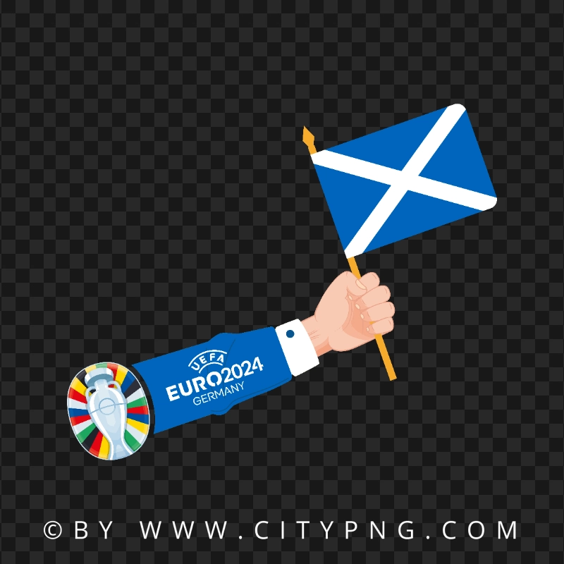 The Scotland Flag Waving in Hand Euro 2024