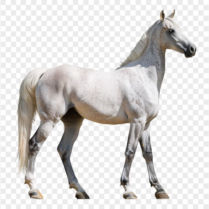 Beautiful White Arabian Horse HD Transparent Background