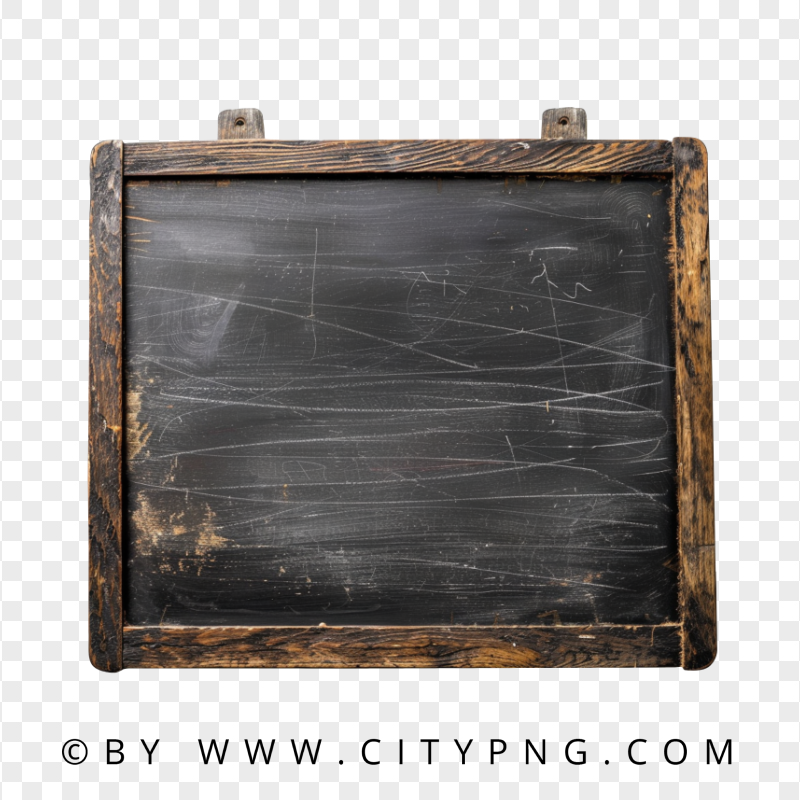 Front View Blank Wooden School Learning Blackboard