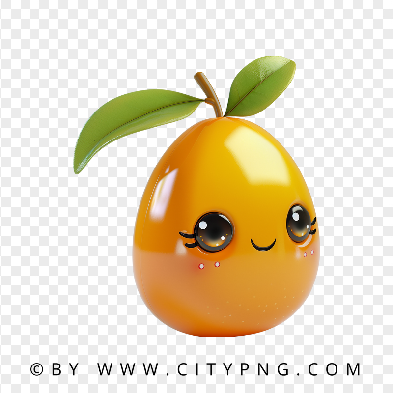 Adorable Smiling Mango Fruit in 3D Cartoon Style