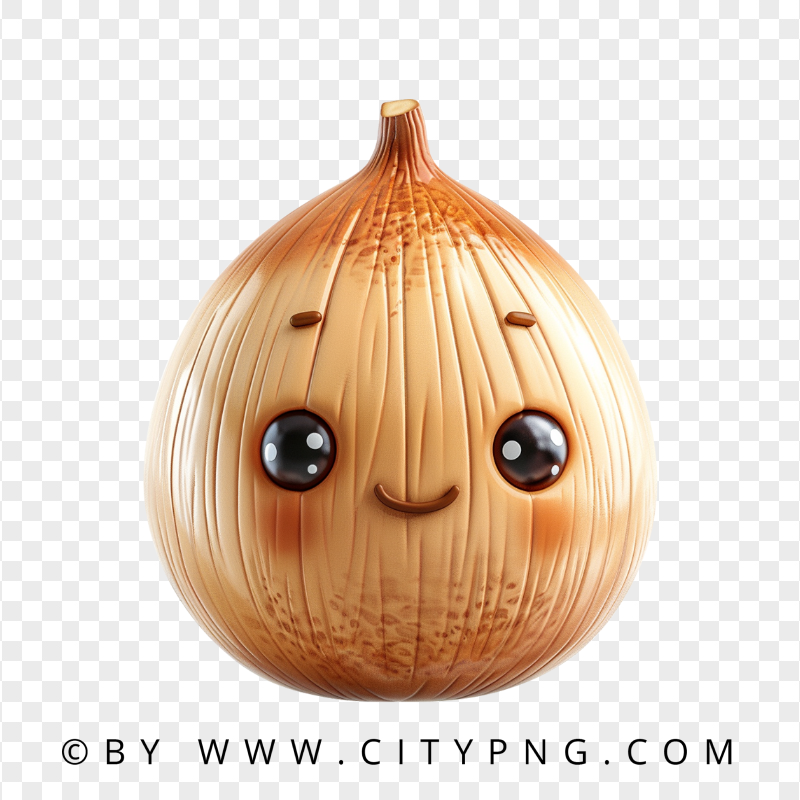 Kawaii Onion Character with Blush and Sweet Expression