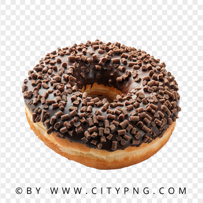 Delicious Chocolate Covered Donut with Crisp Bits