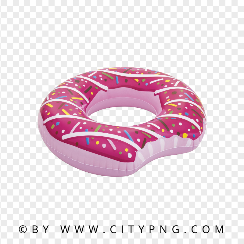 Pink Donut Pool Float with Colorful Sprinkles
