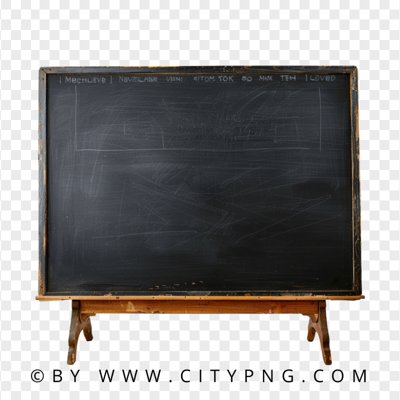 Blank Wooden Black Board Transparent Background