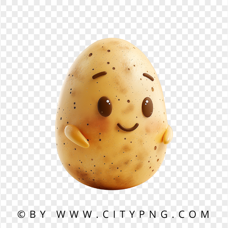 Kawaii Potato Cute Character with Friendly Smile