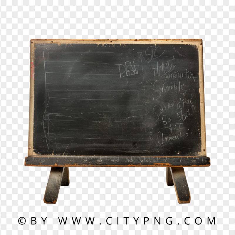 HD Front View Aged Rustic Chalkboard School Board PNG