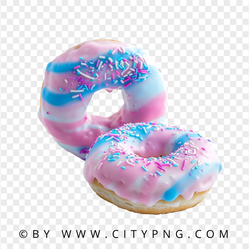 Sweet Cotton Candy Style Donuts with Rainbow Sprinkles
