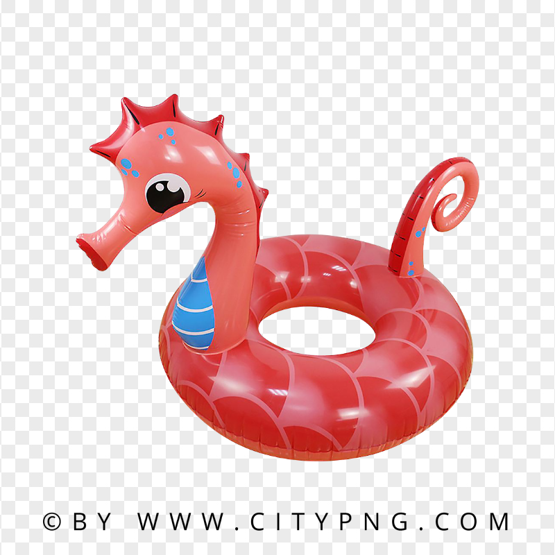 Red Seahorse Inflatable Swimming Ring for Kids
