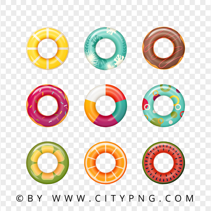 Summer Pool Float Pack with Tropical and Sweet Styles