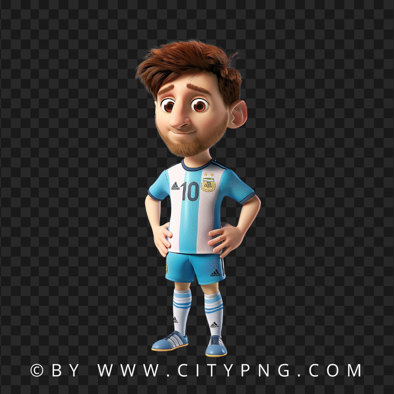 Lionel Messi Argentina Football Chibi Character