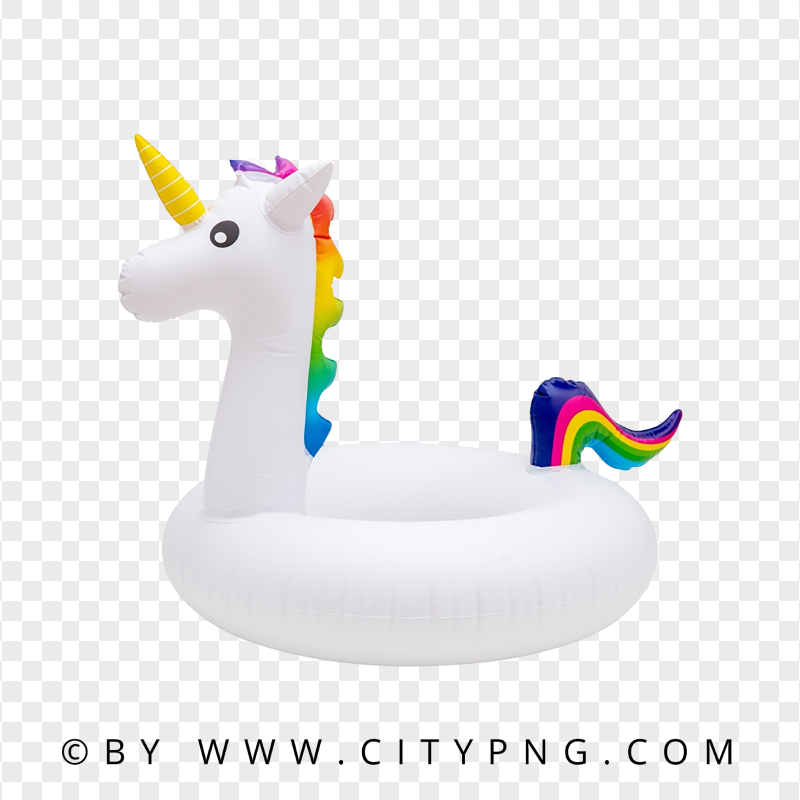 Side View of Rainbow Unicorn Pool Float for Magical Summer Fun