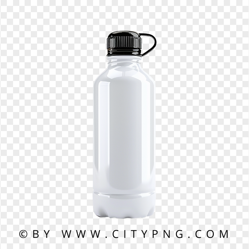 White Sports Water Bottle Athletic Design