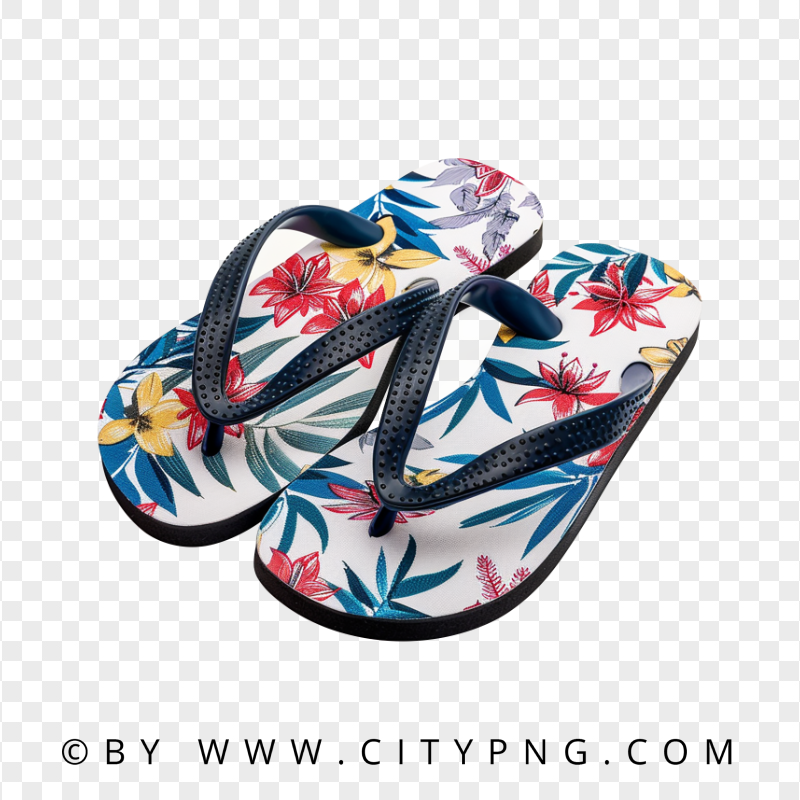 Floral Print Flip Flops with Tropical Summer Style