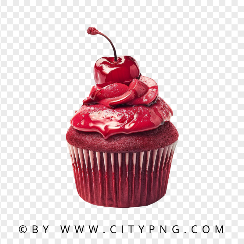 Tasty Red Cherry Cupcake Sweet Dessert